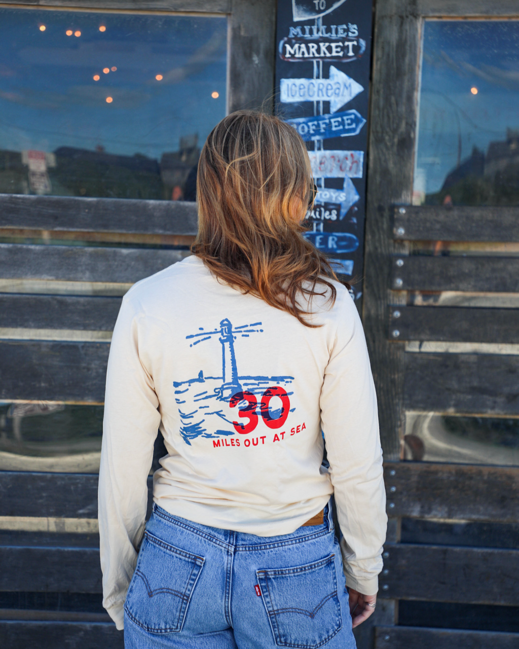 Millie's 30 Miles Out At Sea Adult Long-Sleeve Shirt