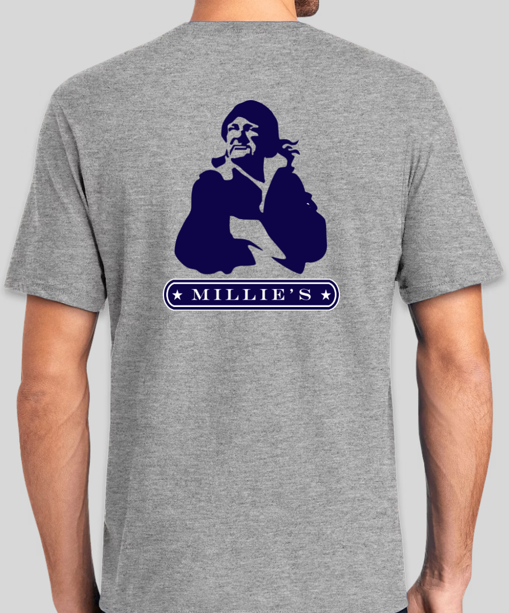 Millie's Classic Silhouette Grey Adult Short Sleeve T-Shirt