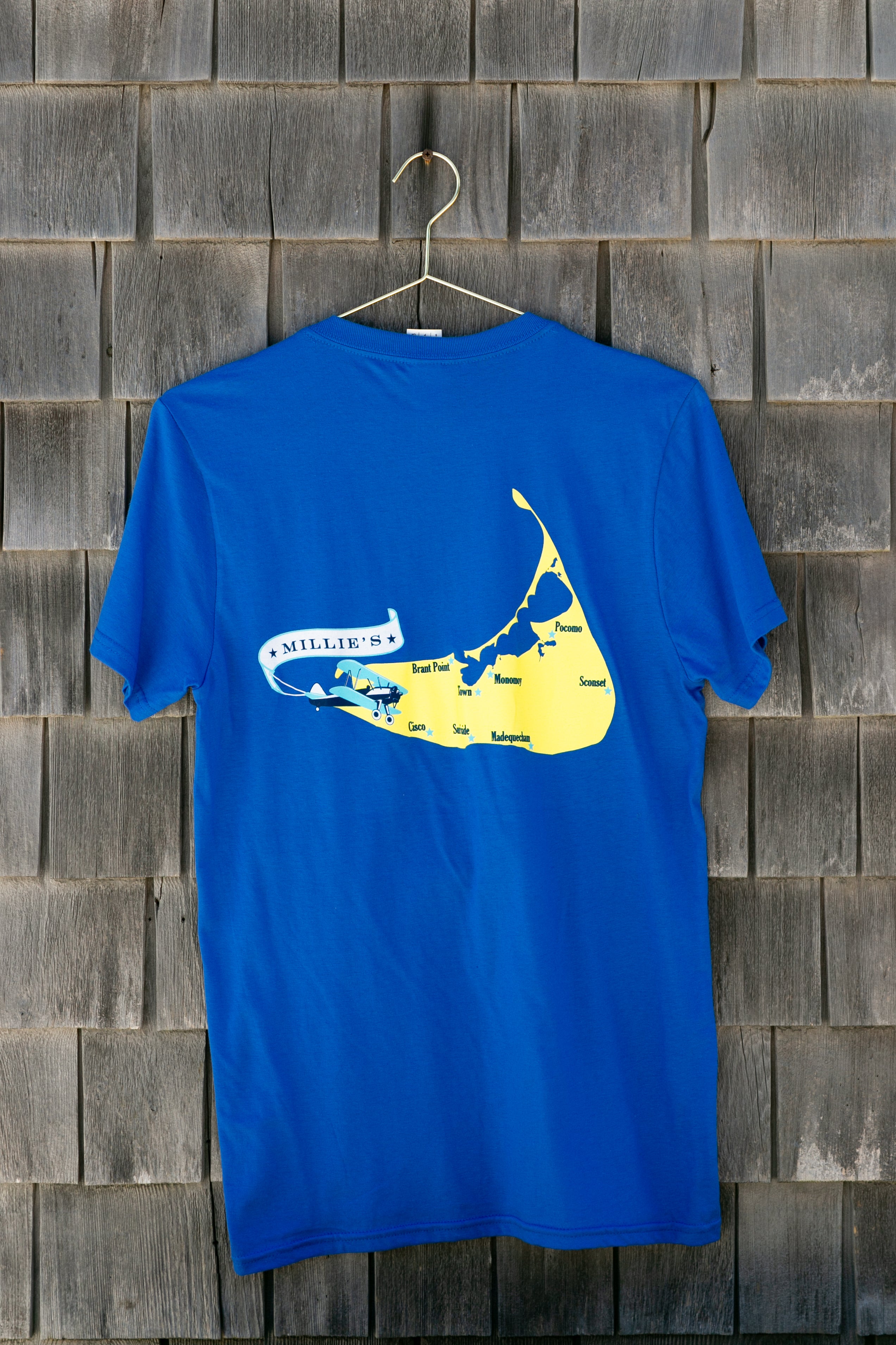 Millie's Island Plane Adult Royal Short Sleeve T-Shirt